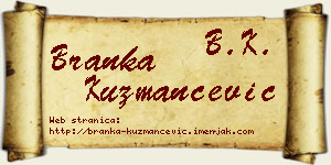 Branka Kuzmančević vizit kartica